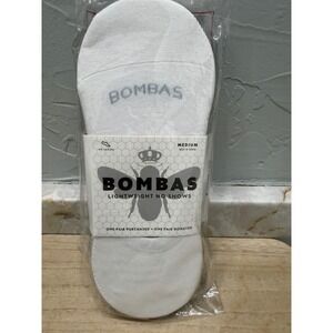 Bombas Lightweight No Show Socks Womens Medium 4 Pack White Beige Black Grey